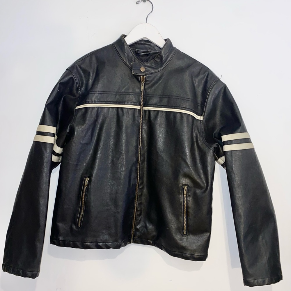 SOLD Arizona leather motorcycle stripe jacket